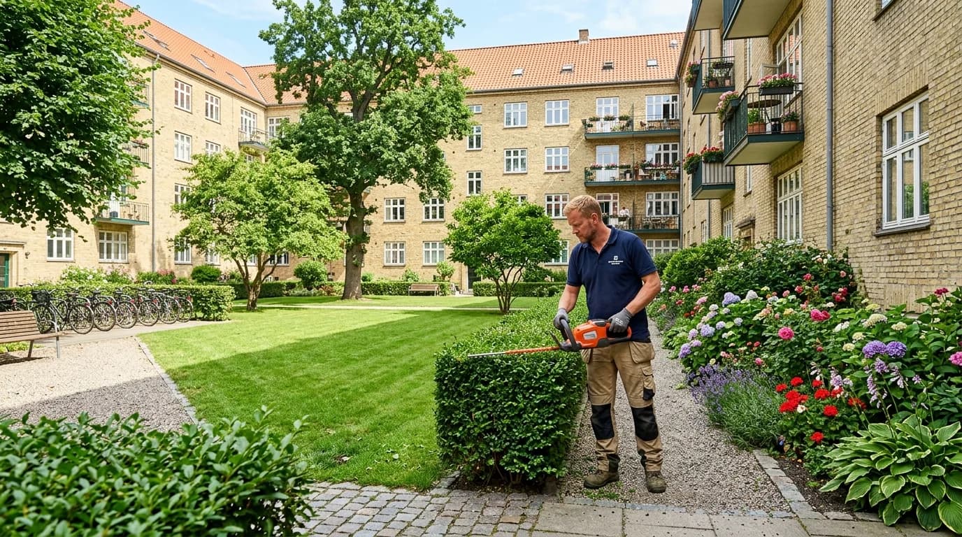 Udendørs vedligehold omkring ejendom